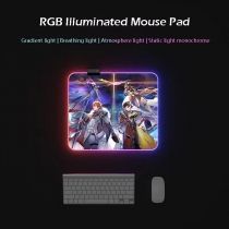 Eco-friendly 35x30cm Genshin Impact Glowing RGB LED Mouse Pad 4mm Thickness for Gaming Keyboard USB Anti-slip Rubber Base Desk Mat